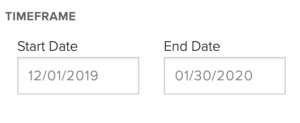 Set the report timeframe