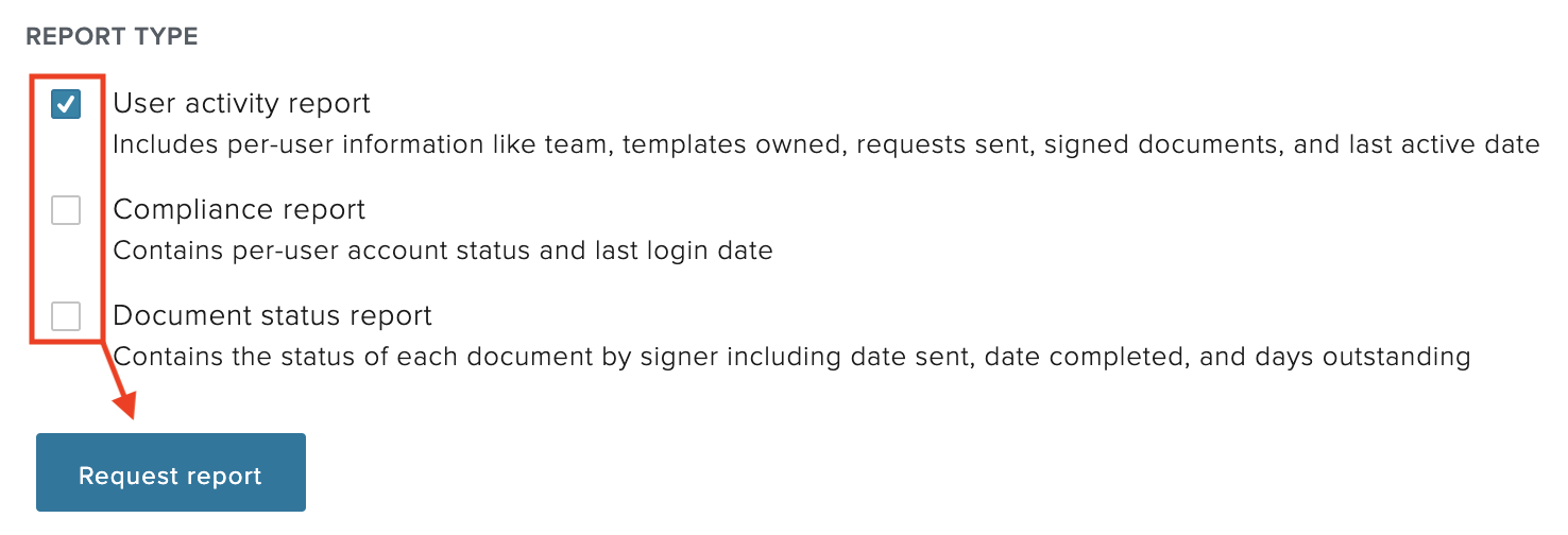 Request report by type
