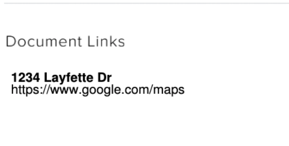 Clickable links also appear in a doc's audit trail