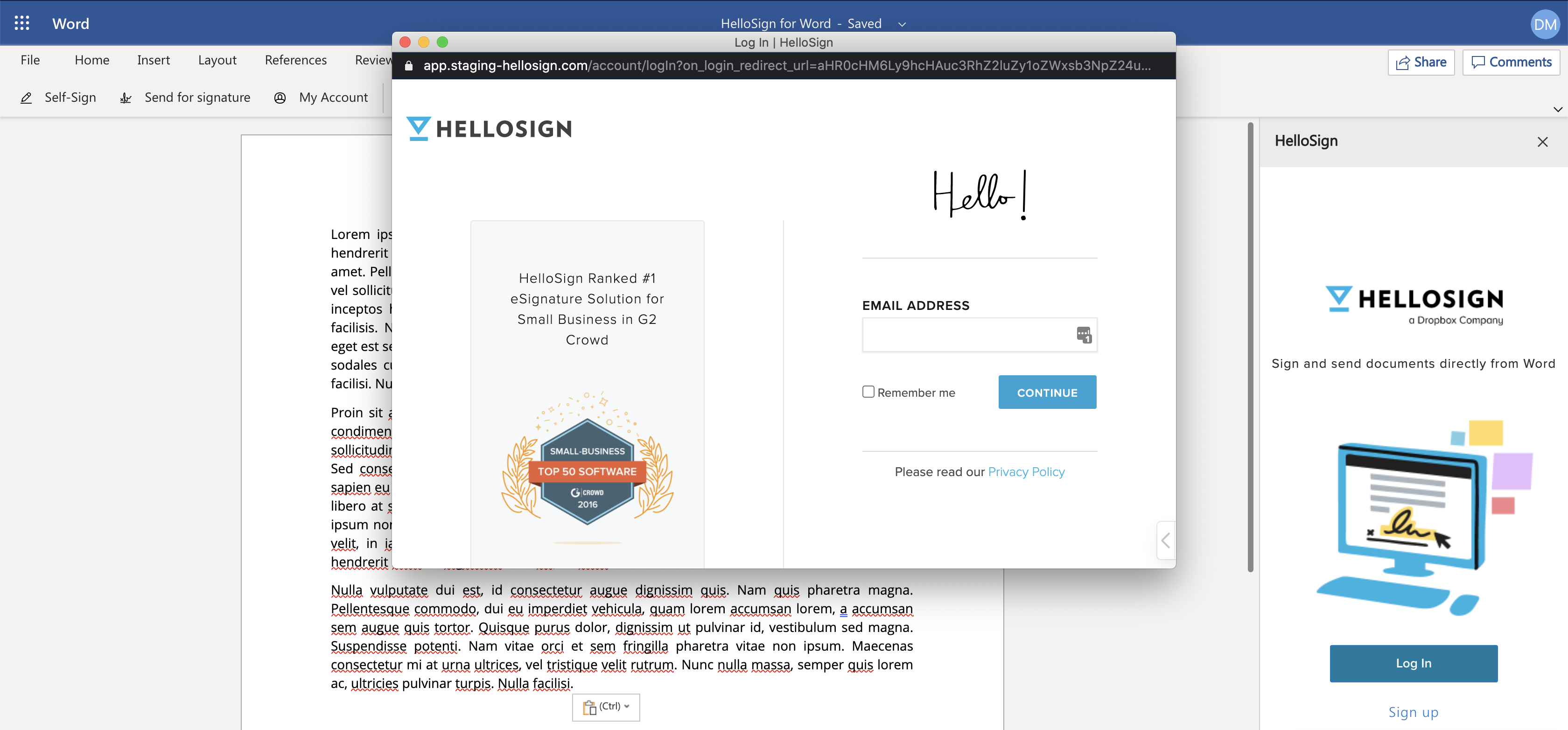 HelloSign For Word Integration – Help Center