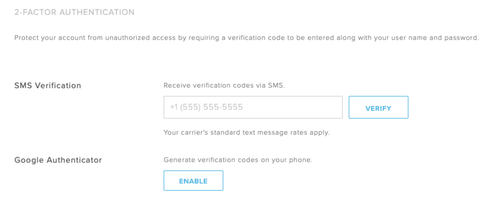 Enable two-factor authentication