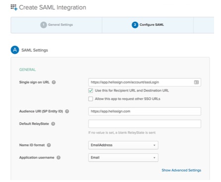 SAML-integratie maken