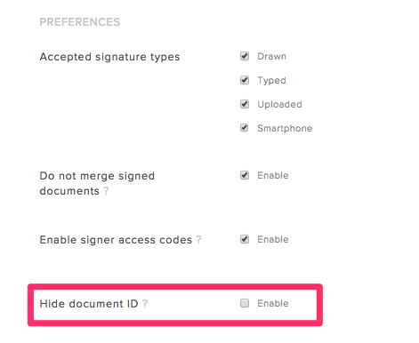 Save document ID preferences